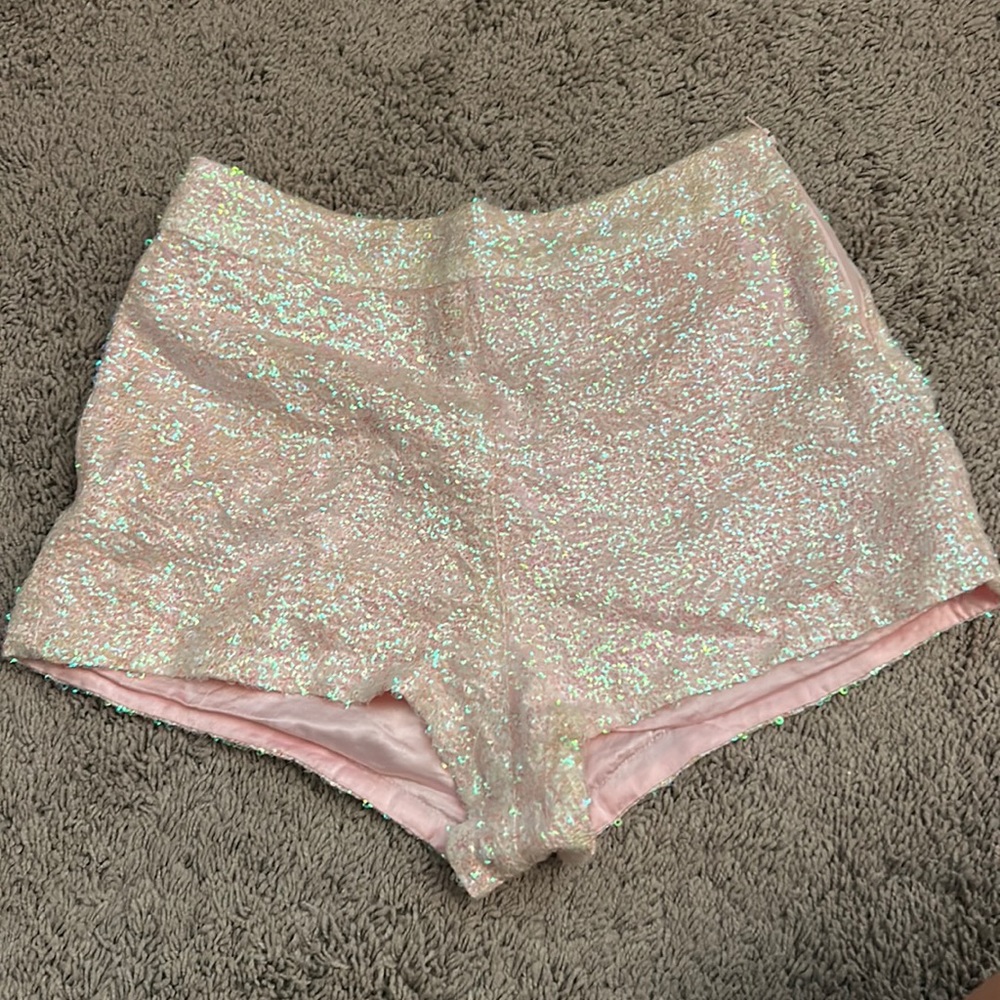 TopShop high waisted sparkly shorts
